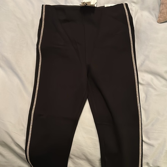 NWT Zara black leggings with jewelled stripe - Picture 2 of 4